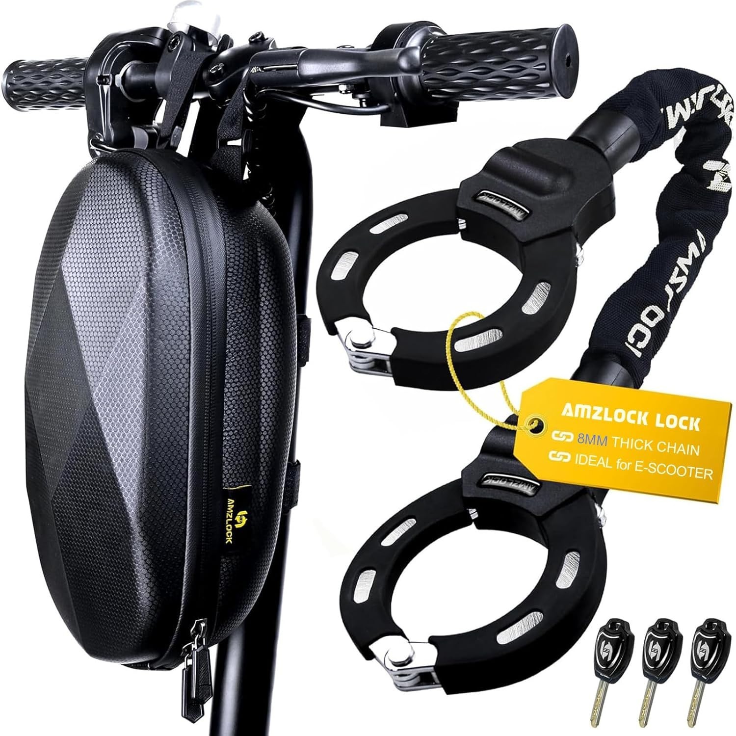 Electric Scooter Lock, Heavy Duty Anti-Theft Chain Lock with Key for E-Bike