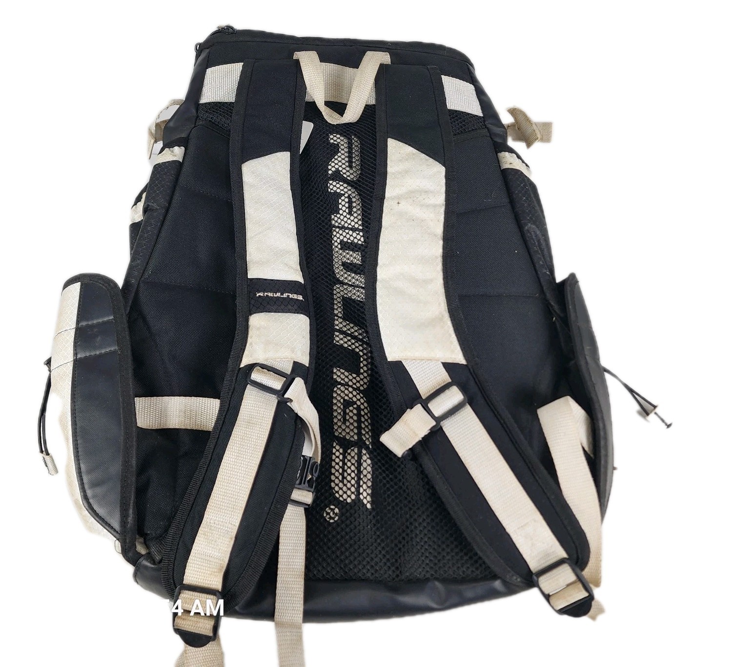 Rawlings Baseball Bag Backpack Black White Pockets Helmet Compartment Adjustable