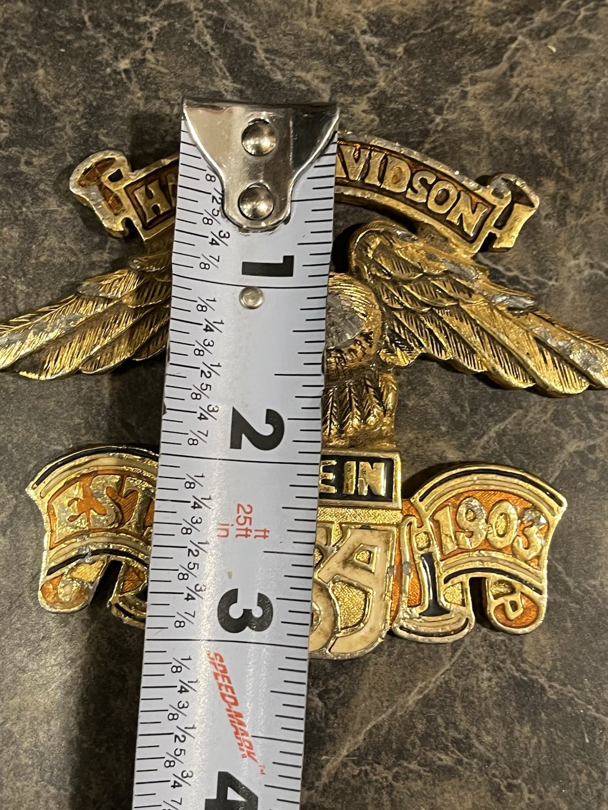 Vintage Damaged Harley Davidson Sissy Bar? Tank Badge Emblem Eat 1903 Eagle Part