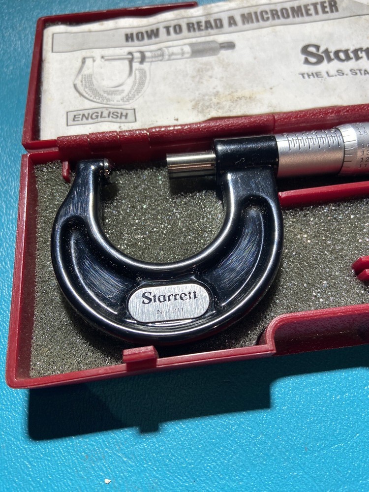 STARRETT 211XP Outside Micrometer,Carbide Anvil
