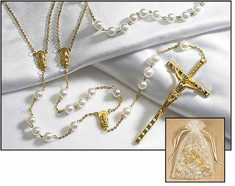 Faxu Pearl Lasso Wedding Rosary 45" Long For Couple (RC858) With Gift Bag
