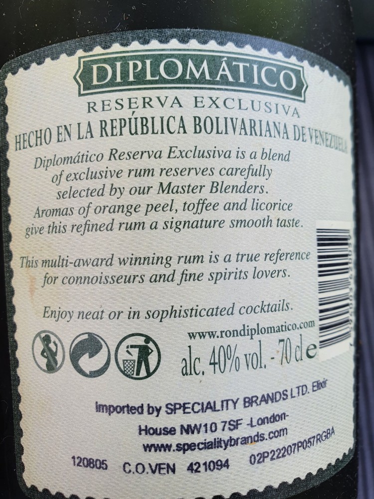 Diplomatico Rum Empty Bottle With Box Craft Upcycling