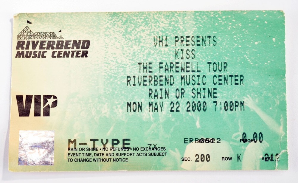 Vintage 2000 Kiss VIP Concert Ticket FAREWELL TOUR Cincinnati, OH #15
