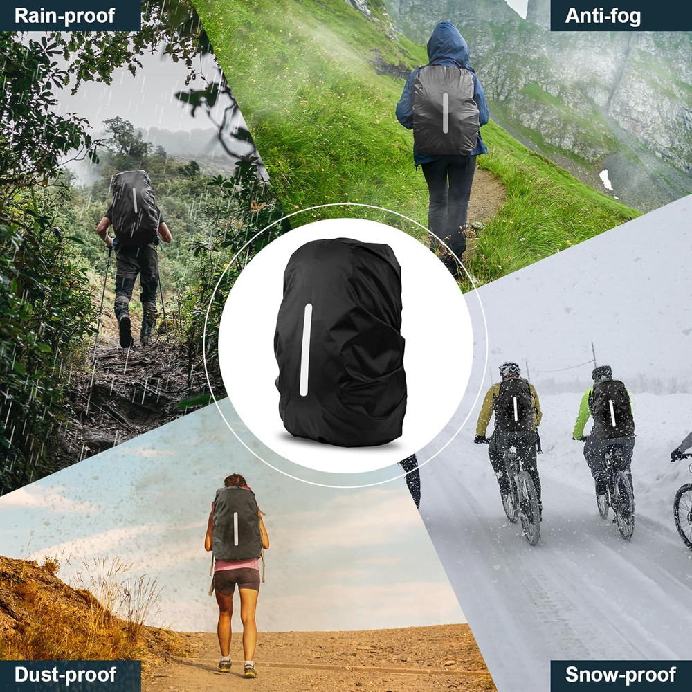 2 Pack Waterproof Rain Cover for Backpack, Reflective Rainproof Protector for An