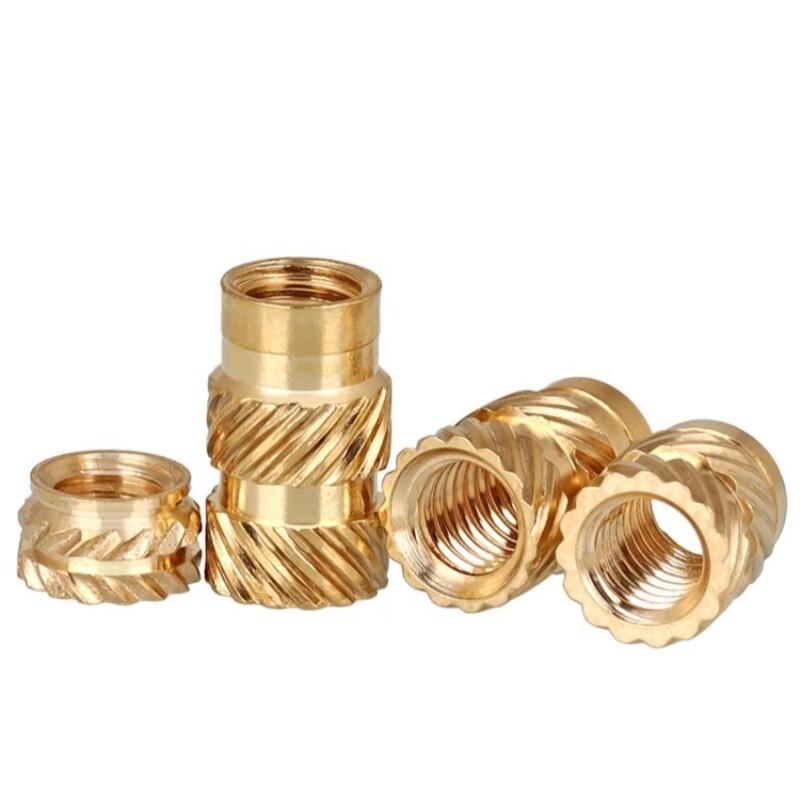 M1M2M3M4-M8 Brass Hot Melt Injection Moulding Knurled Insert Nut Embedded 3D