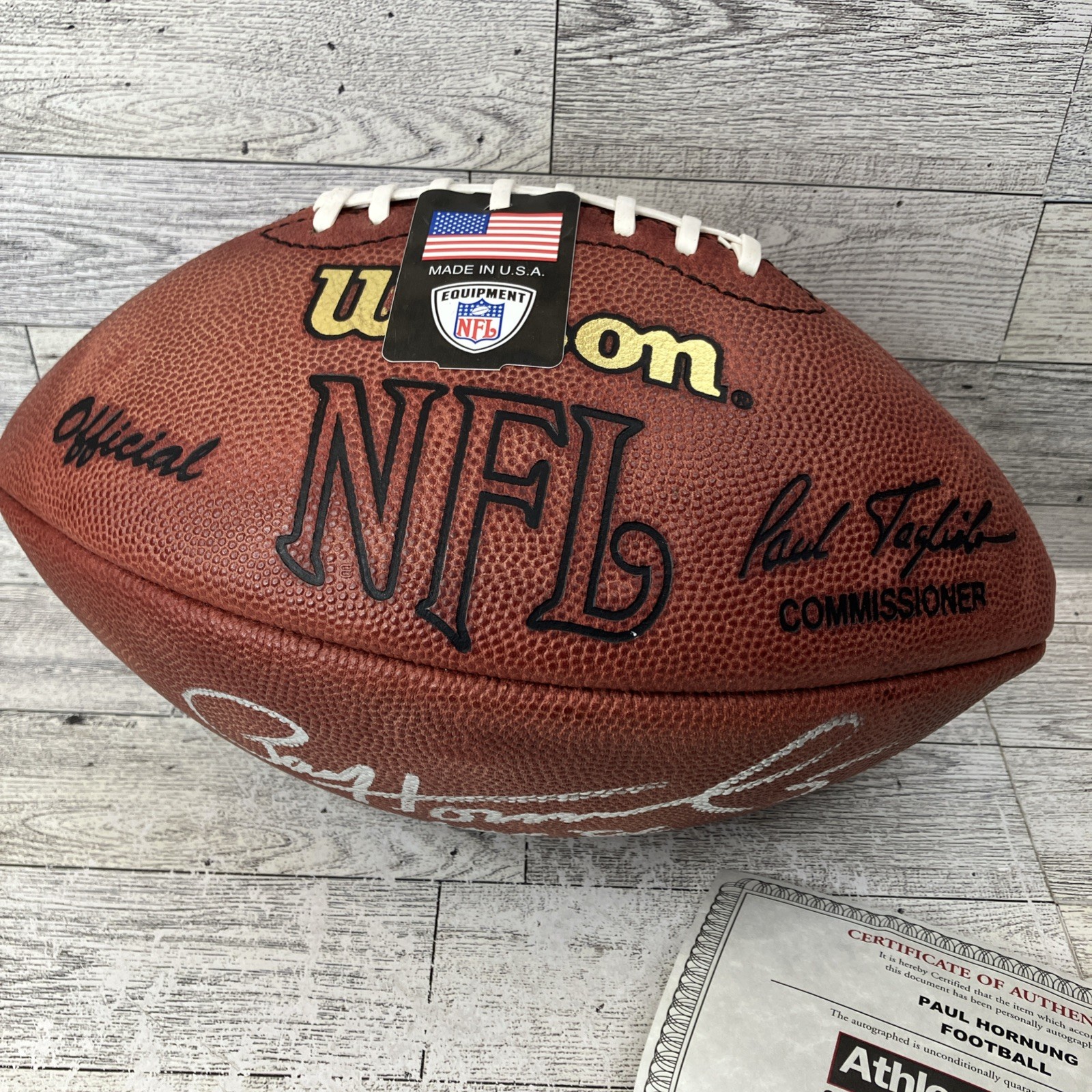 PACKERS Paul Hornung signed NFL football w/ COA AUTO Autographed HOF