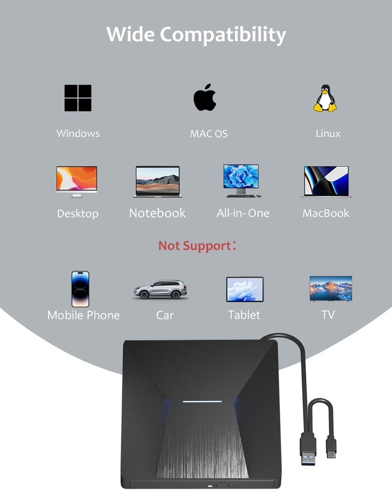 USB 3.0 and Type-C External Bluray Drive, Burner and...