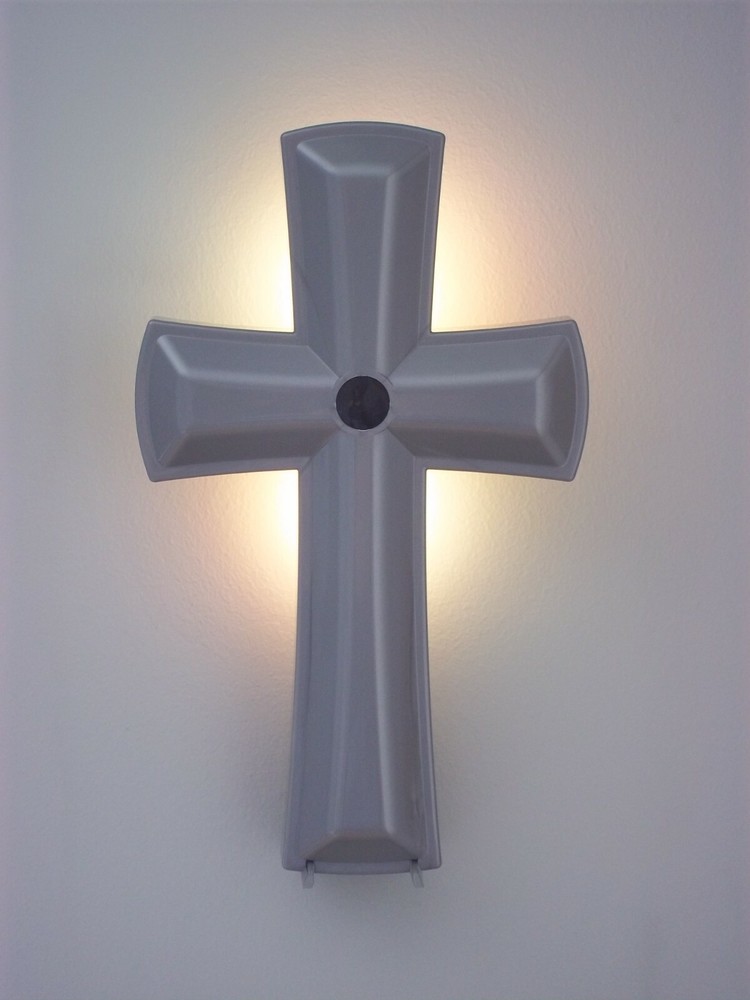 MEIRA Light Cross SILVER (motion sensor controlled 10" illuminating wall cross)