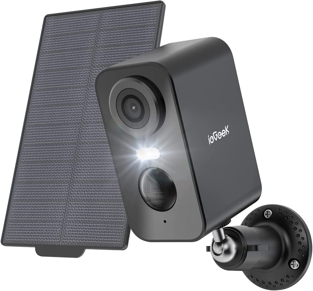 2PCS ieGeek Wireless Outdoor Solar Security Camera WiFi Home Battery CCTV System