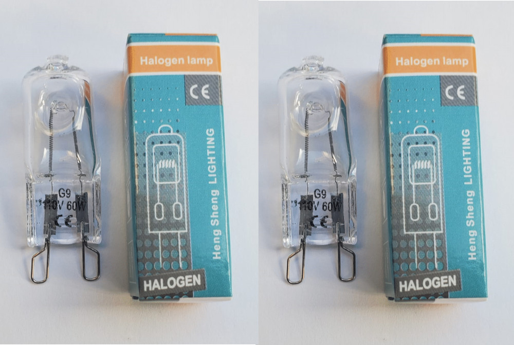 W10709921 Halogen Bulbs  for Microwave Compatible replacement G9/60w - 2 Pack