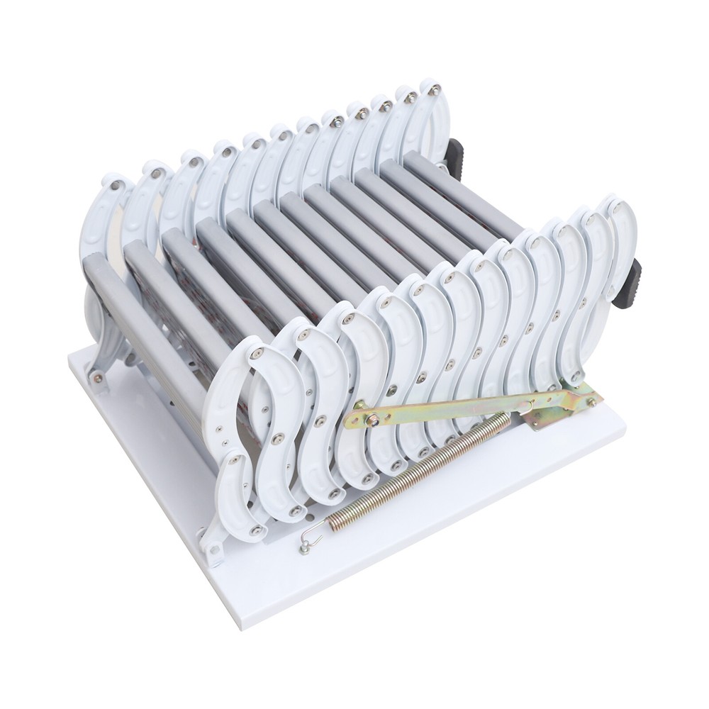 12 Steps Folding Frame Ladder Loft Telescopic Stair Pull Down Attic Ladder