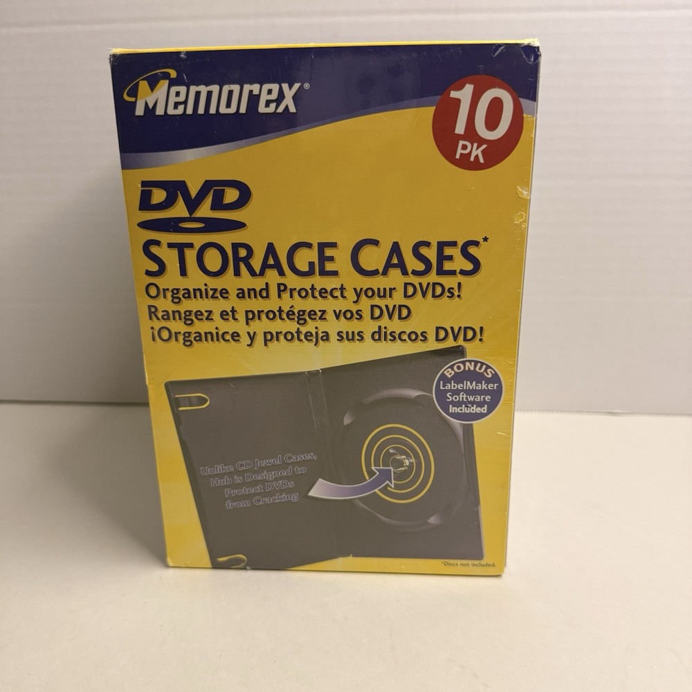 Memorex DVD Storage Cases 10 Pack Black Replacement w/ Software NEW