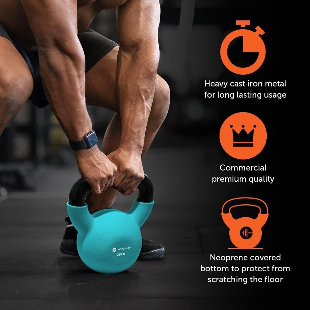 Durable 20-lb Neoprene Kettlebell with Comfortable Grip for Effective Workouts
