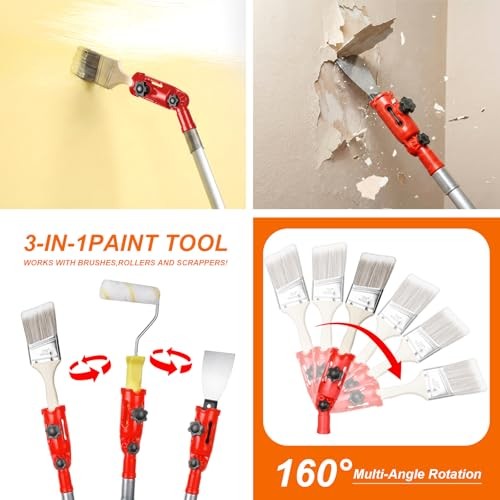 38PCS Paint Roller Kit with 2 to 4 FT Extension Pole,4" 9" Paint Rollers,Paint