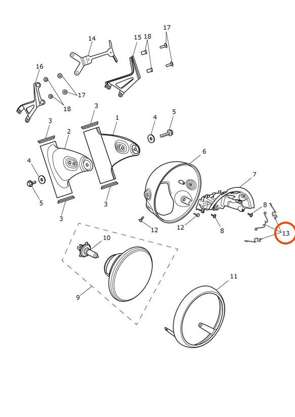 Triumph T2706555 - Headlight Spring Clip