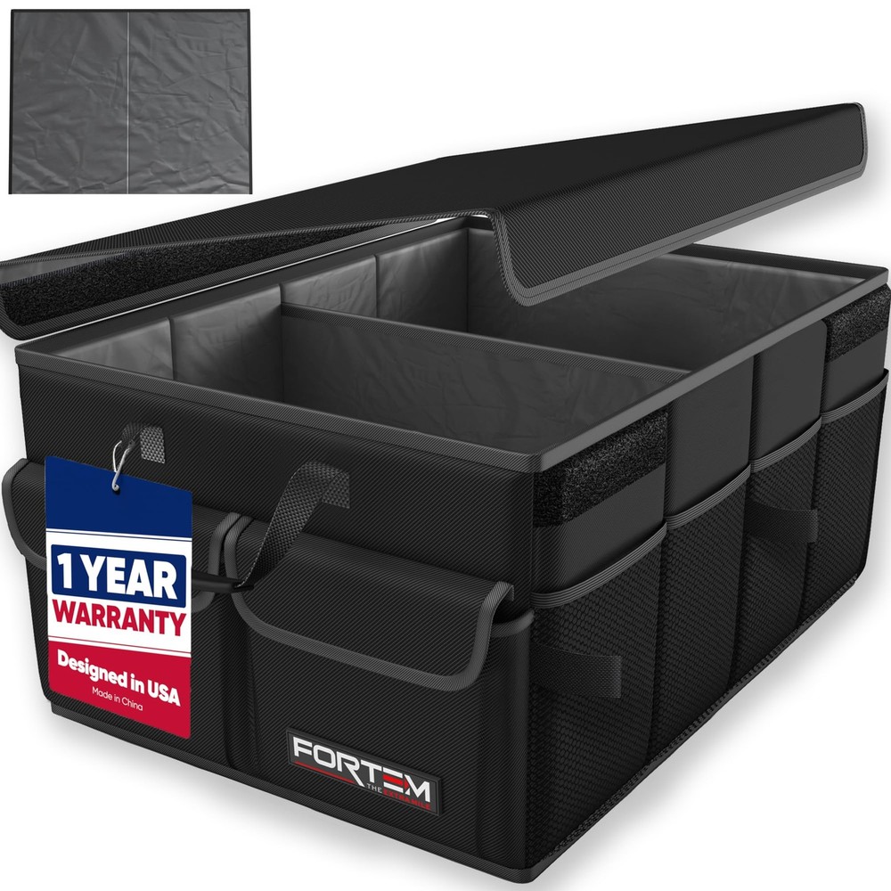 Car Trunk Organizer, Collapsible Multi-Compartment Storage for SUV Accessories