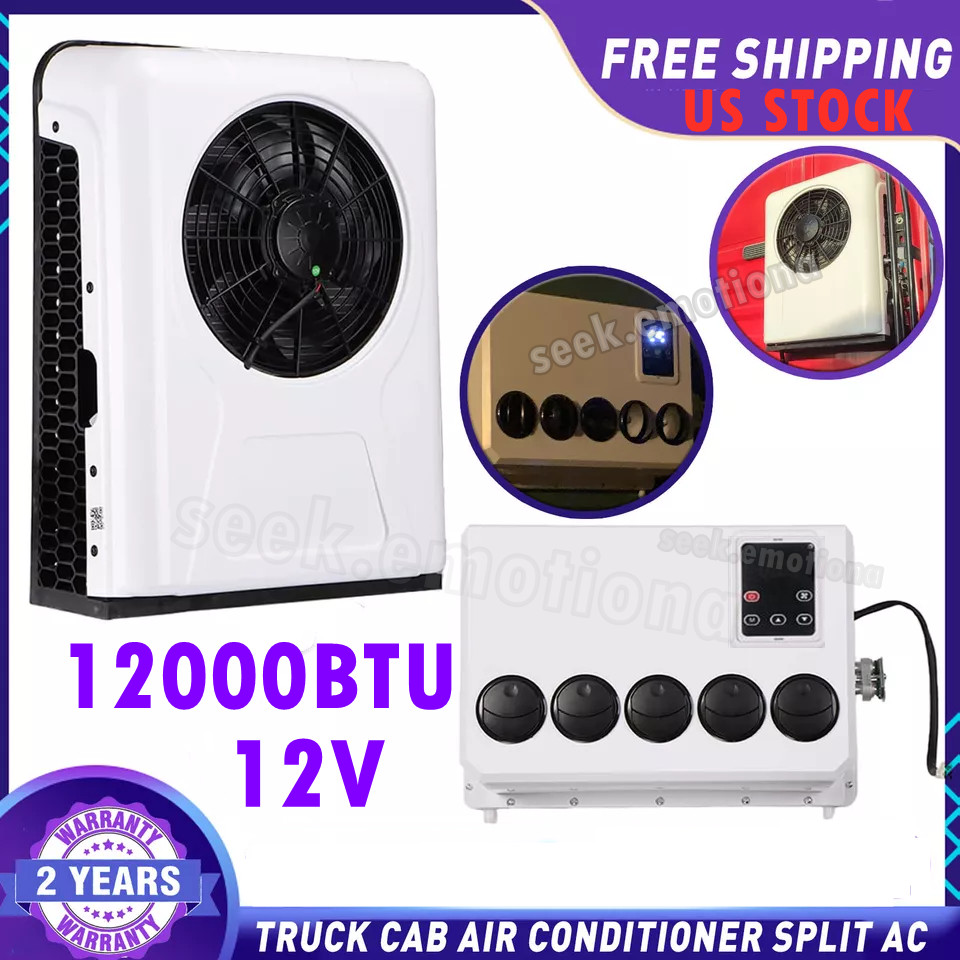 12V Split Truck Air Conditioner 12000Btu A/C Fit Semi Trucks Bus Tractor Caravan