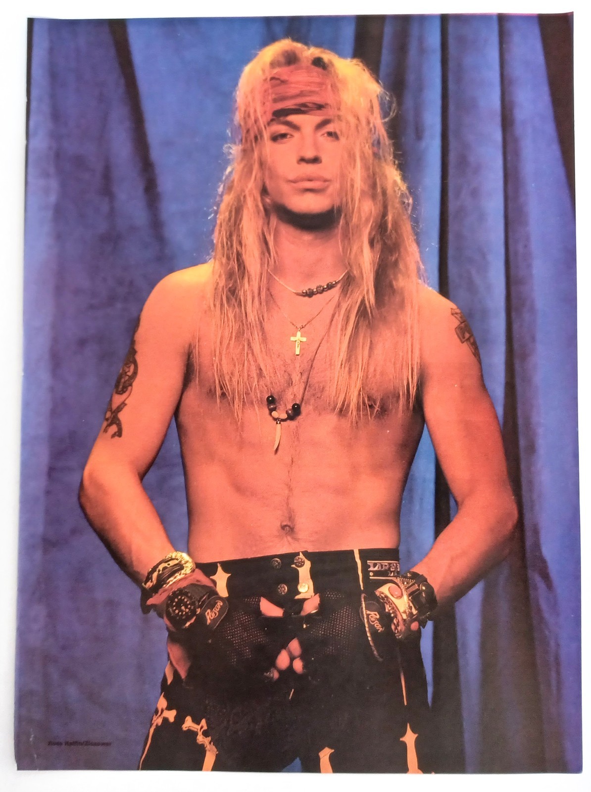 POISON~BRET MICHAELS~ORIG 1991 POSTER~VINTAGE FULL PAGE MAGAZINE PINUP CLIPPING