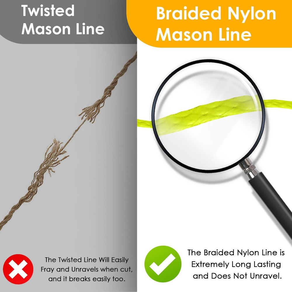 Mason Line String with Handle, #18 500 Feet Braided Nylon Construction String...