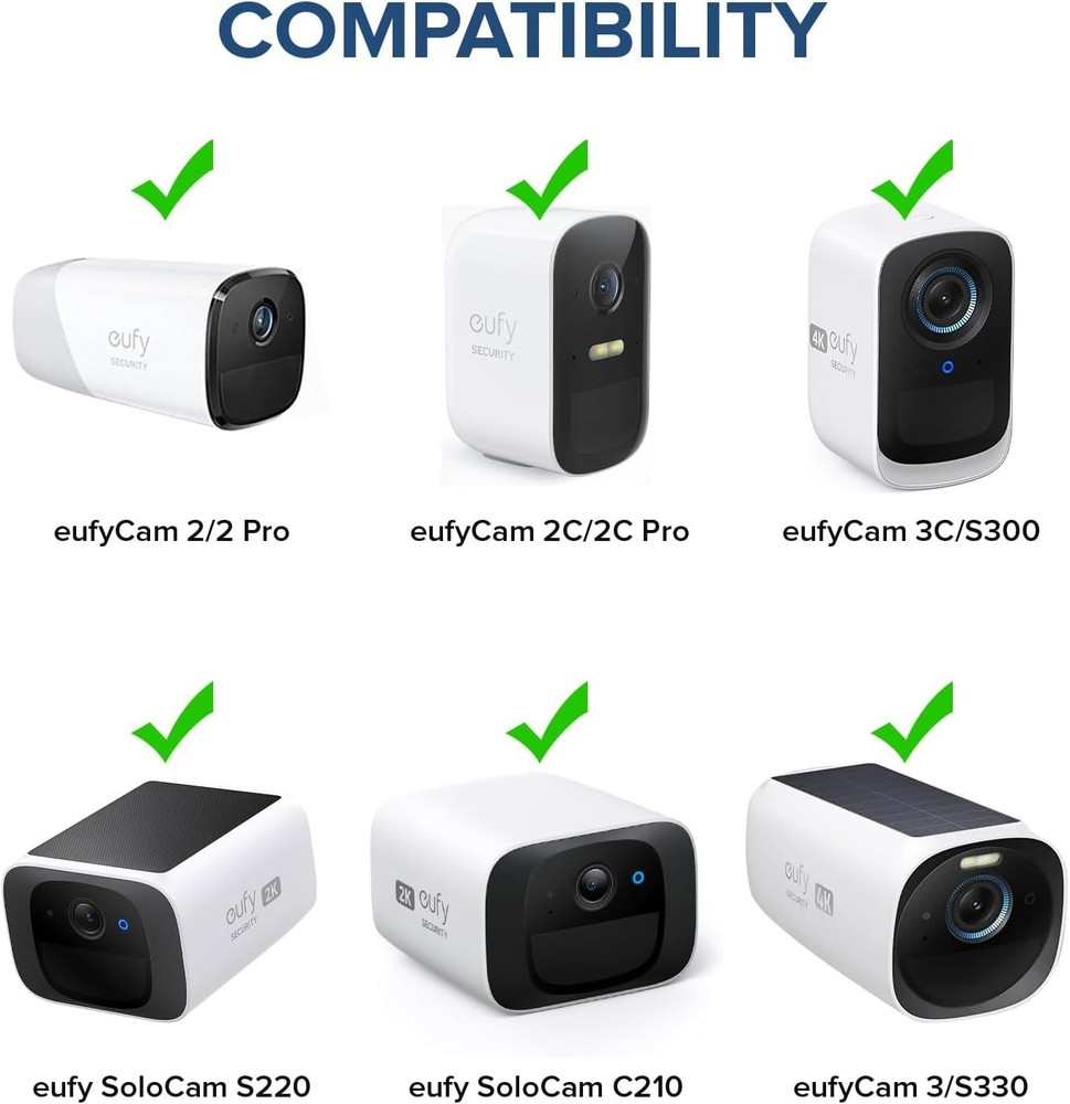 Adjustable Wall Mount for Eufy Cameras - 2 Pack for Optimal Surveillance