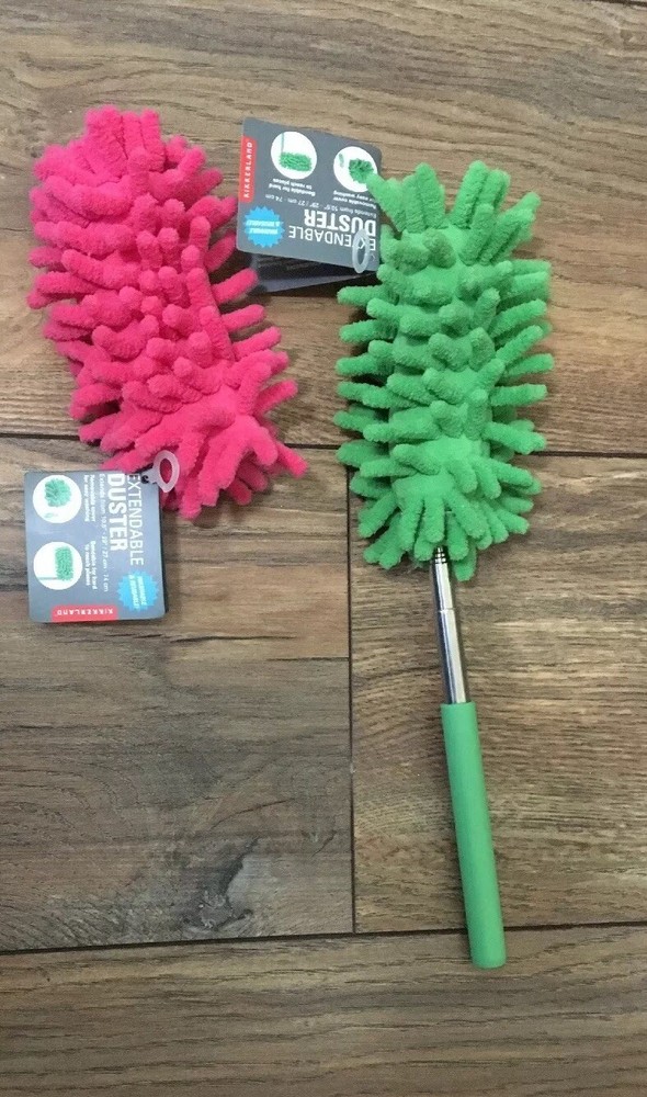 Kirkkerland Extendable Microfiber Duster with 2 Washable Reusable Covers