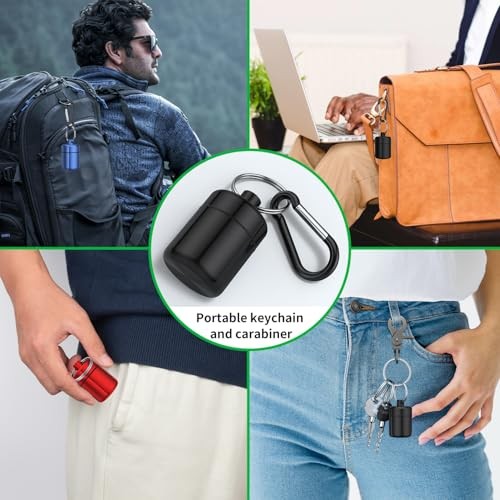 Small Pill Case, (3 Pack) Keychain Pill Holder with Strong Multicolor