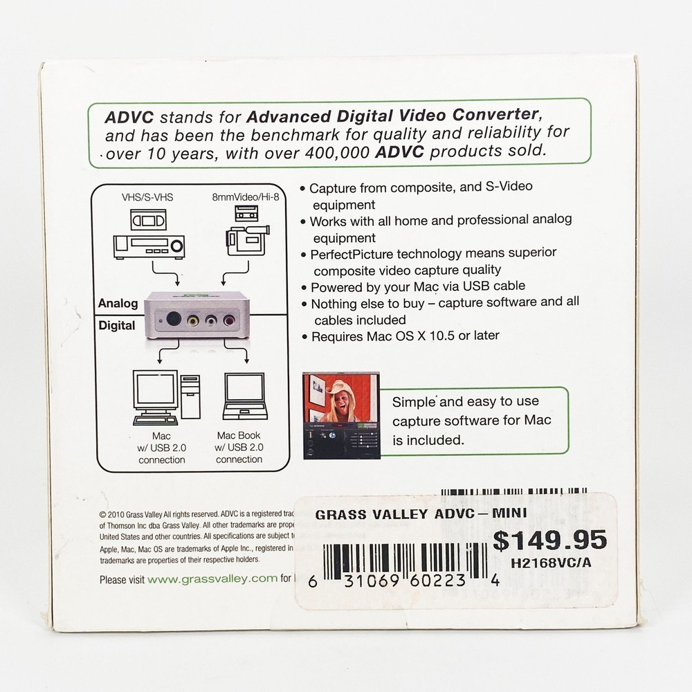 ADVCMini Analog Digital Video Converter, Video Capture Solution, Mac EBC-210182