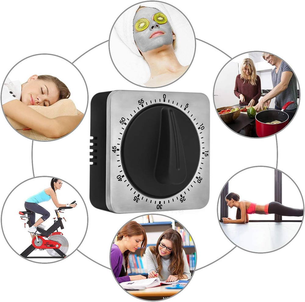 Kitchen Countdown Timer Magnetic 60 Minute Wind up Mechanical Timer Stainless St