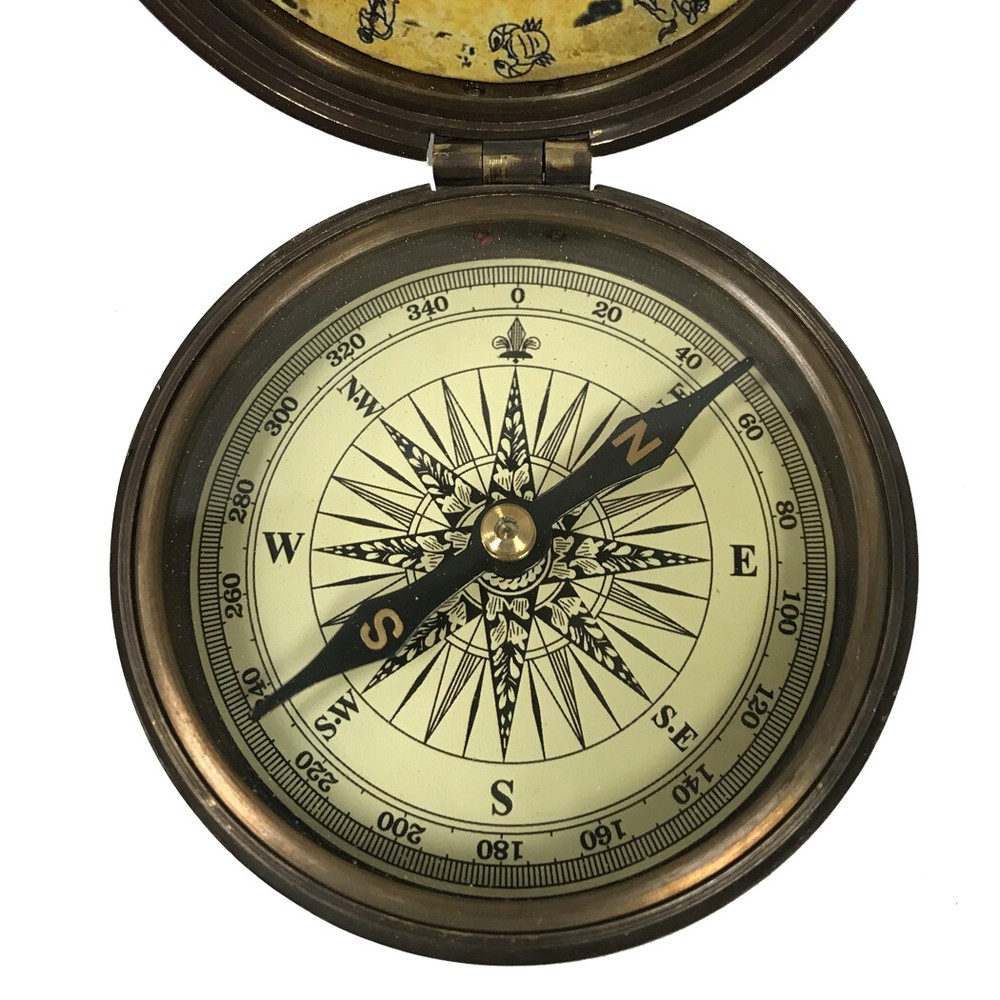 Antiqued Brass Compass
