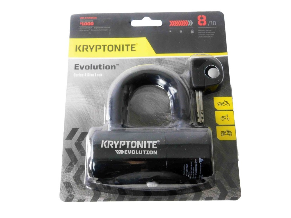Kryptonite Evolution Series 4 Disc Lock Black and 410 4 ft Looped cable