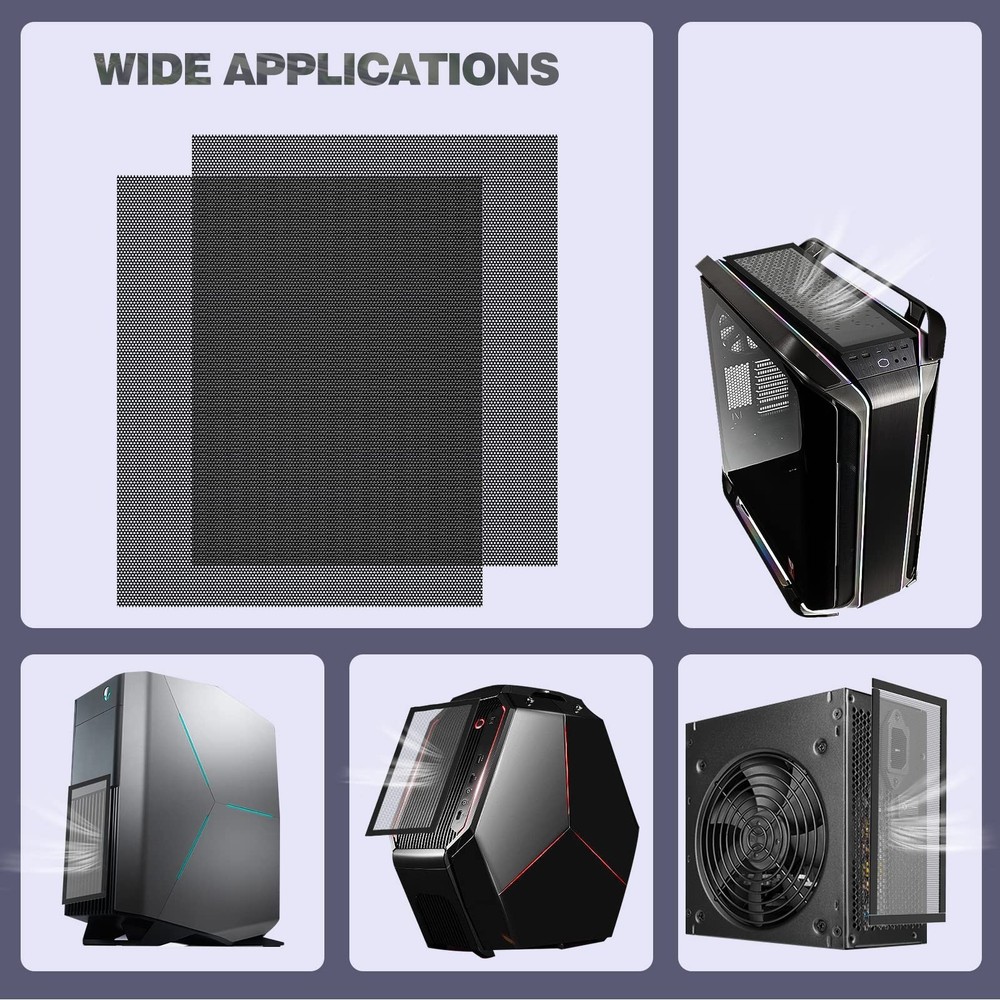 DIY PC Case Dust Mesh Filter 2 Pack Magnetic Dustproof Cover for Computer