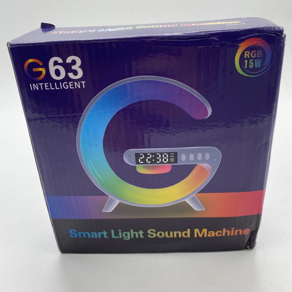 Smart Light Sound Machine, Alarm Clock Bluetooth Speaker, Wireless Charger.