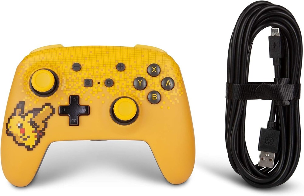 PowerA *OFFICIAL* Enhanced Wired Controller *PIXEL PIKACHU EDITION* (Switch) New