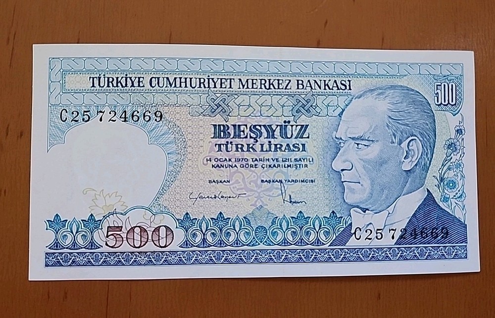 TURKEY 🇹🇷 500 LIRA UNC BANKNOTE 1970