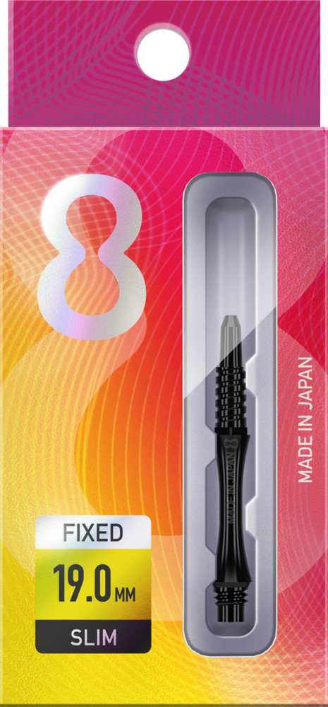 Target 8 Flight Slim Black 19mm Fixed Shaft