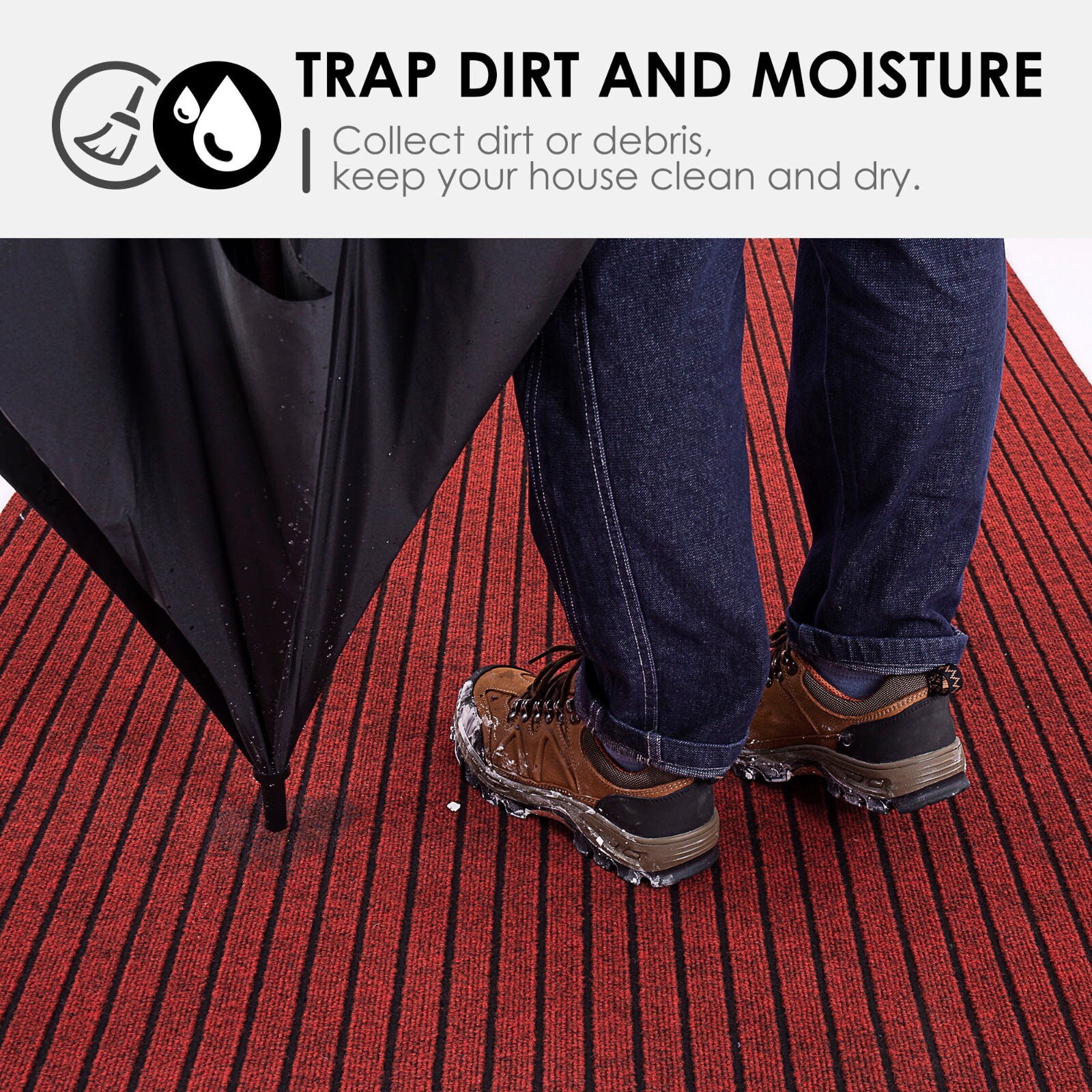 Runner Rug 2 x 6, 3 x 10 ft Hallway Non Slip Rubber Rugs for Kitchen Carpet