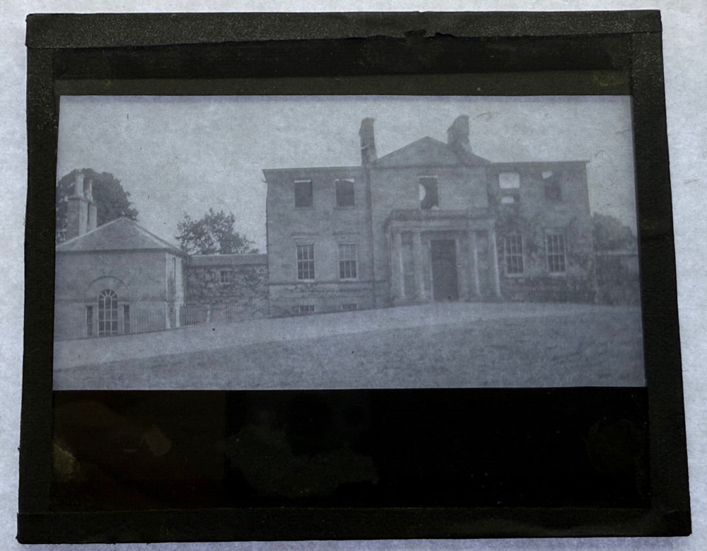 MAGIC LANTERN SLIDE DERELICT OLD MANSION 1900s 341