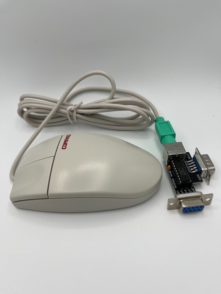 Commodore Amiga Mouse 2 Button Authentic Retro with Ball & Adapter - USA Seller
