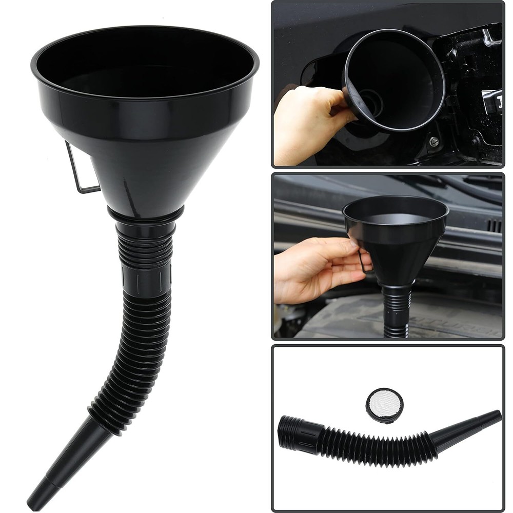 Refueling Plastic Funnel Oiler Filter Mesh Screen Strainer For Car Motorcycle
