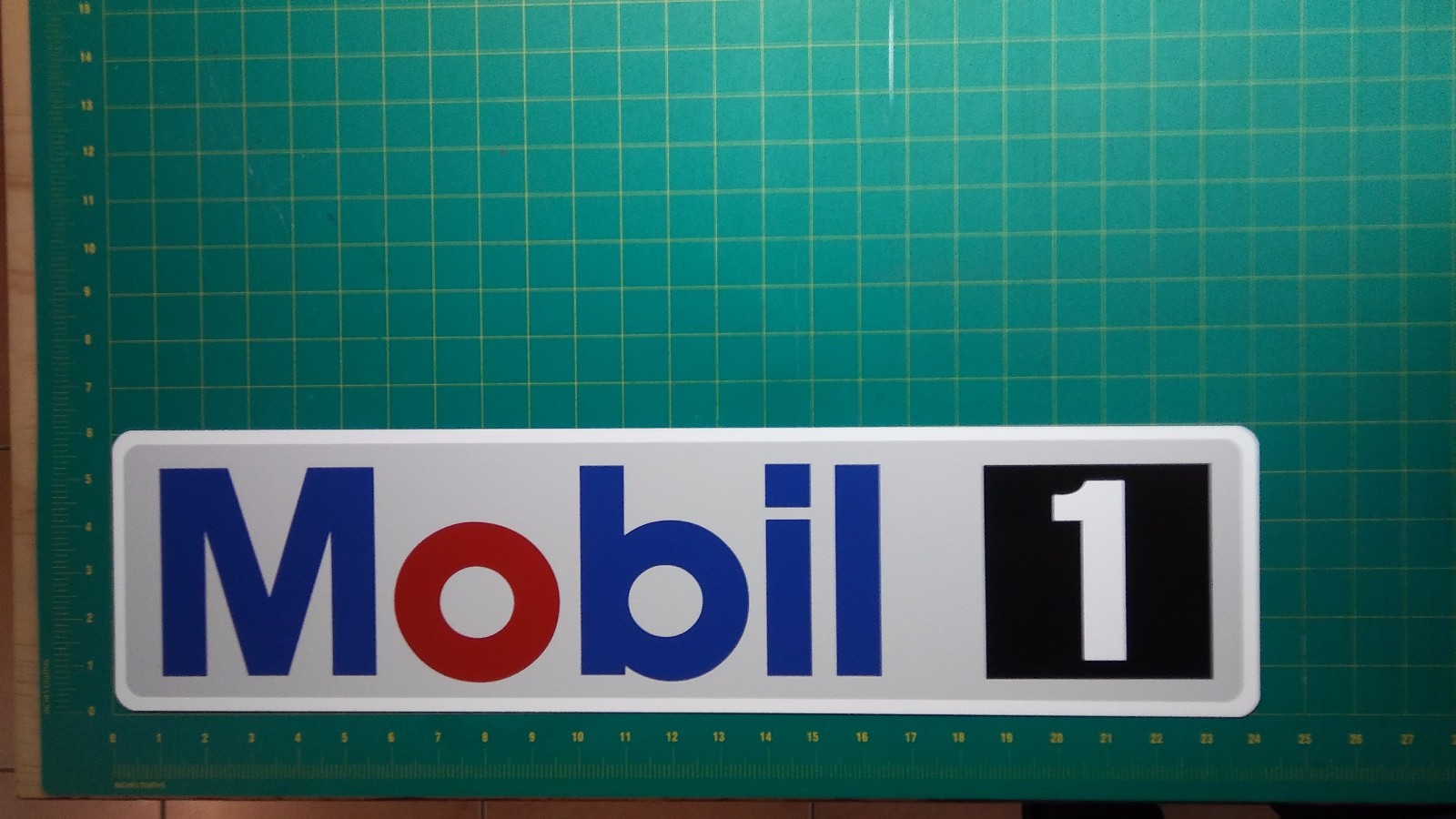 Mobil 1 Oil Aluminum Sign 6" x 24"