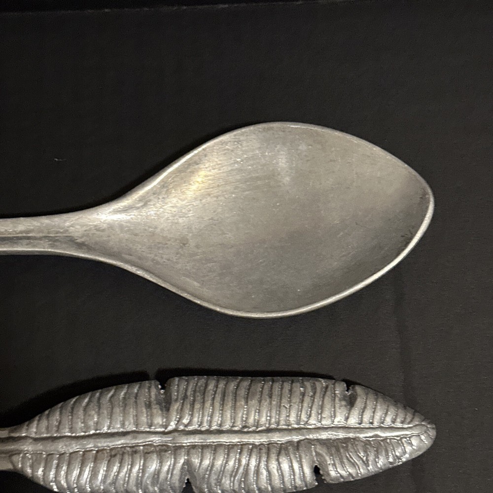 IHI Palm Leaf Aluminum Serving Spoon & Fork Set 13"