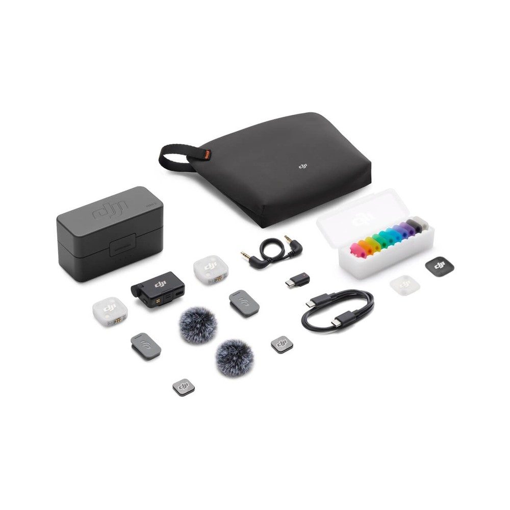 DJI Mic Mini 2 (2 TX+ 1 RX+ Charging Case) Wireless Microphone for iPhone/Camera