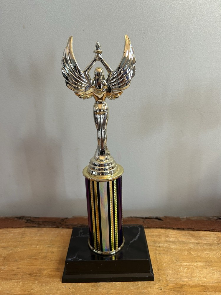 Trophy, Female, Winged, No Writing, Plastic Base
