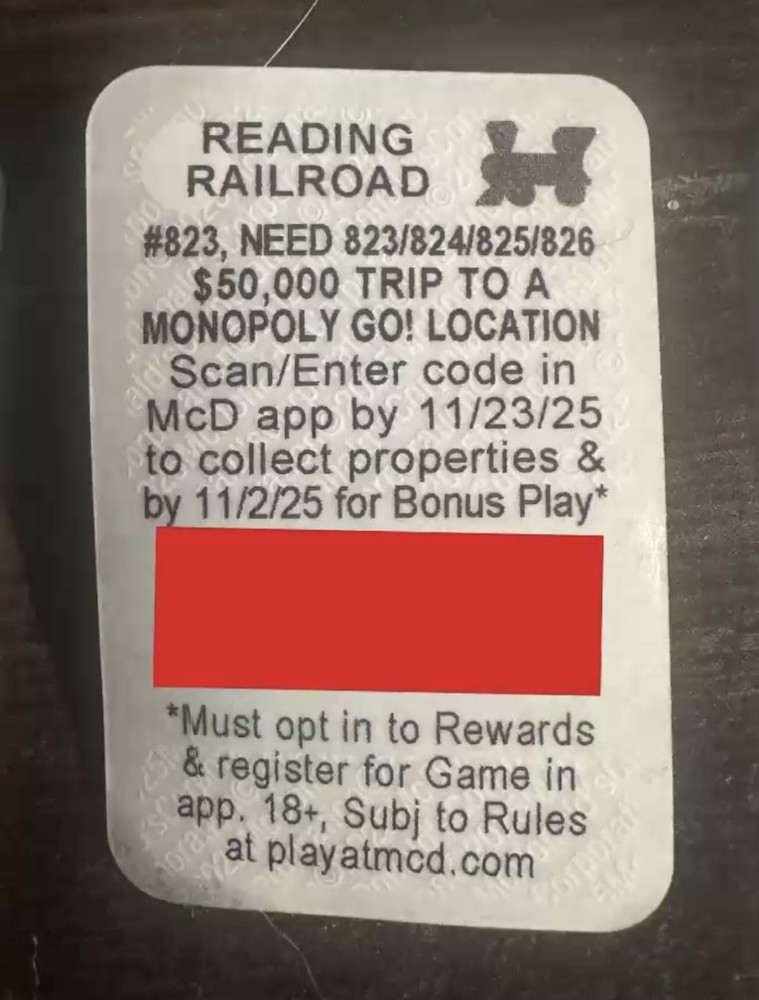 McDonald’s Monopoly Game Stickers