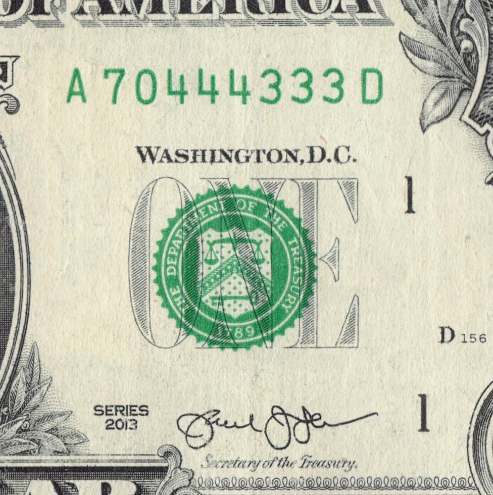 Two Triples 3s 4s KENTWOOD LA Zip Code Note 70444 $1 Dollar Bill A70444333D