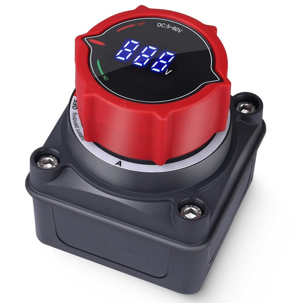 Upgrade Battery Disconnect Switch with Voltmeter, DC 5-60V Master Isolator Cut/S