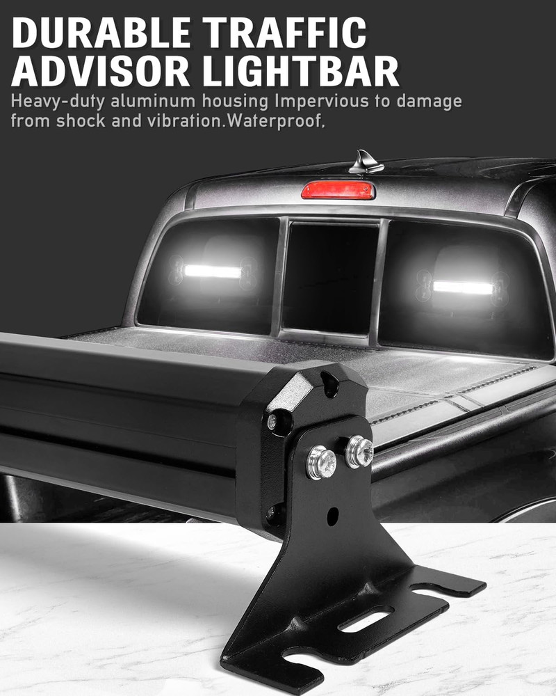 40 LED 12V Windshield Strobe Light Bar Traffic Advisor 26 Flash Modes 2x10.7