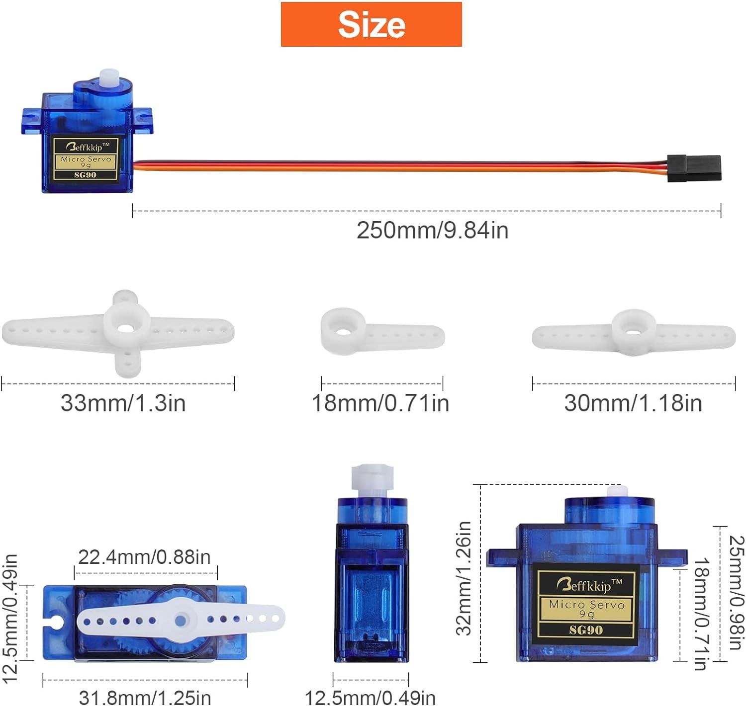 4Pcs SG90 9g Micro Servos for RC Airplane Helicopter Car Boat Control