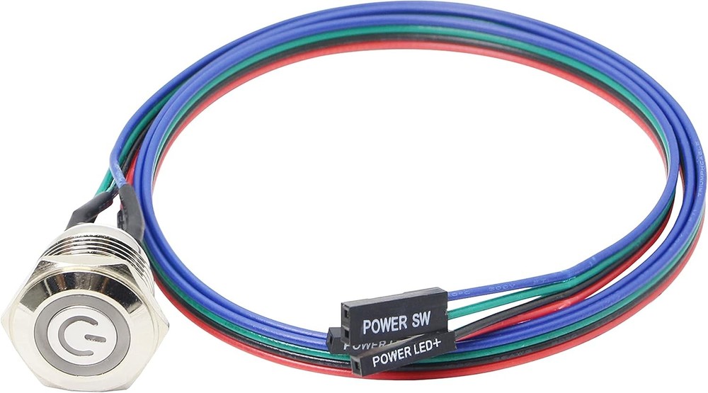 XMSJSIY Chassis Switch - Metal Button, PC Case LED Power Button 12mm, Blue