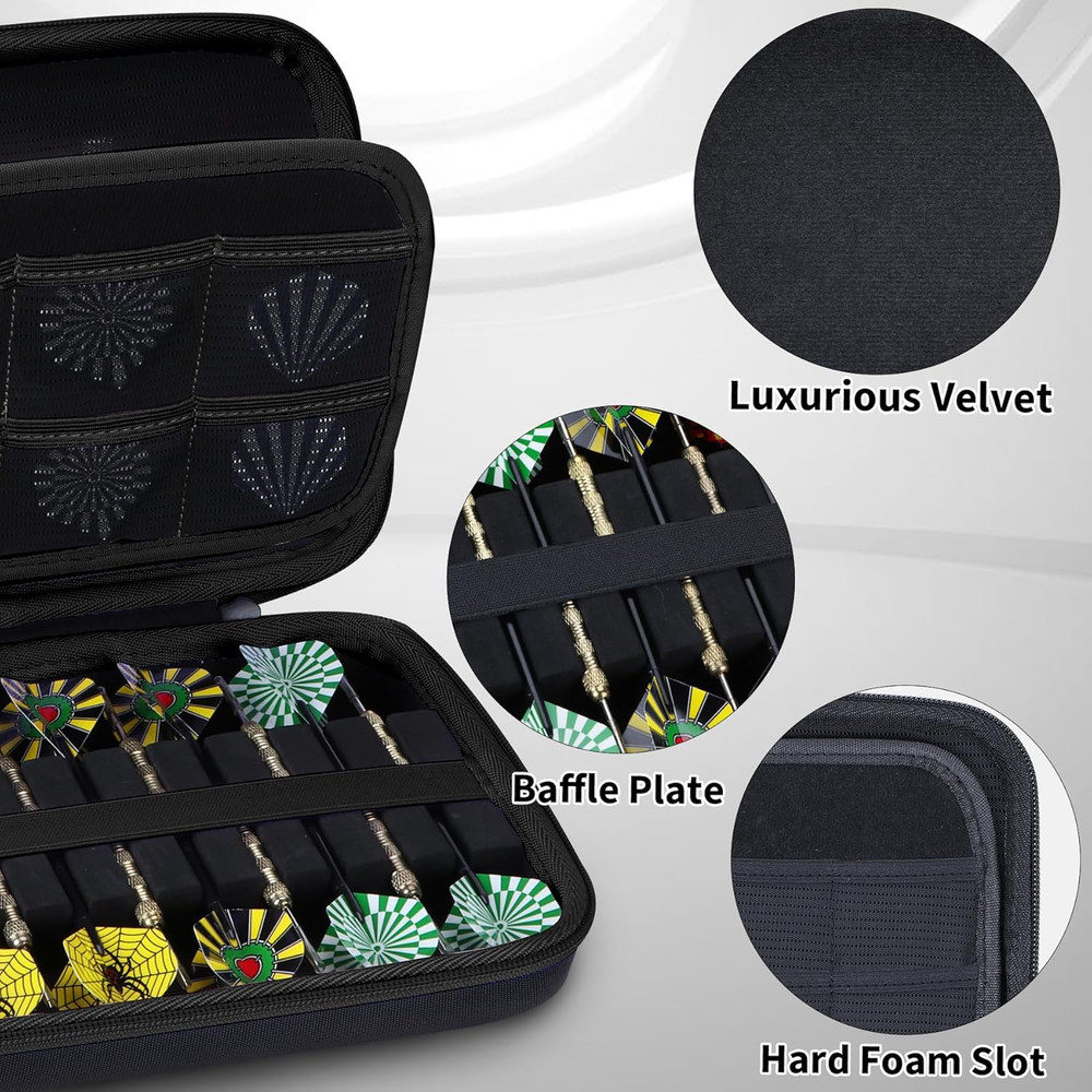 Dart Case for 12 Darts with Storage for Accessories and Extra Items